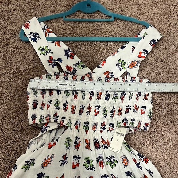 NWT new Anthropologie piper bandeau cutout mini dress medium cream print - Picture 16 of 17